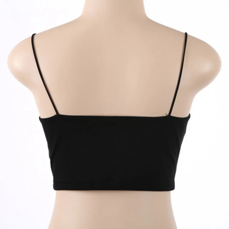 Sexy Crop Top Women Summer Camis Straps Sleeveless Tanks Tops Solid Fitness Bustier Fashion Black Camisole Unpadded Bandeau Vest 251027