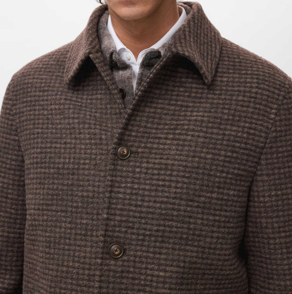 Casual Double-Sided Alpaca Wool Jacket Short Style Men's Fashion Woolen Coat Business Leisure Men's Checkered Patterned Coat