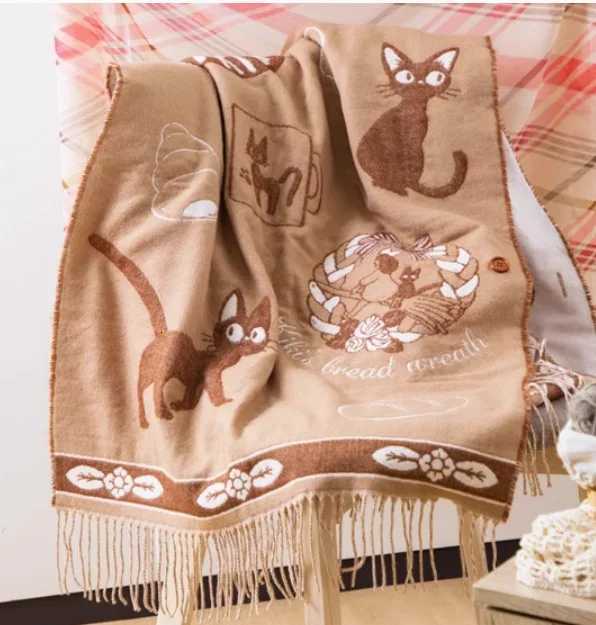 Niche Design Scarf Shawl Fashionab Versati Cute Cartoon Thicke Doubsided Winter Warm Button Scarf Girls DualpurposeW251027