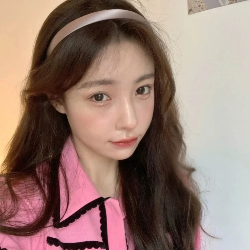 Simple Solid Color Headbands for Women Korean Vintage Satin Fabric Fine Hair Hoop Hairbands Hair Accessories Headwear for Girl 251023