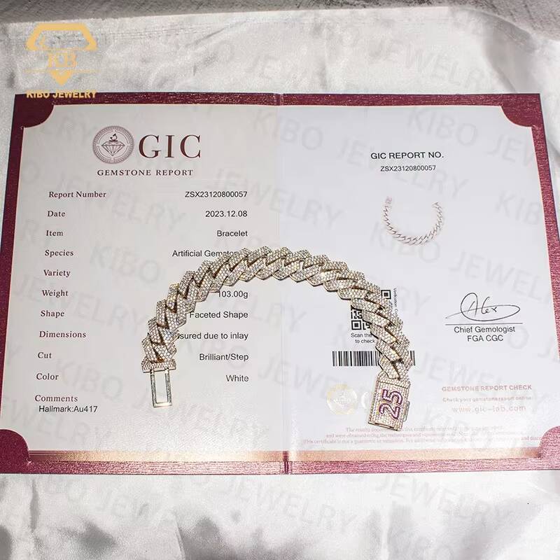 Wholesale Fine Jewelry Men Women 10K 14K 18K Solid Real Gold 8mm Cuban Link Chain Bracelet Iced Out Hip Hop Moissanite Necklace