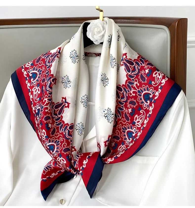 7070cm Paisy Print Kerchi Wen Hair Scarf Bandana Hijab Scarfs Fa Small Shawls Wraps Silk Neck Scarves For LadiesW251027