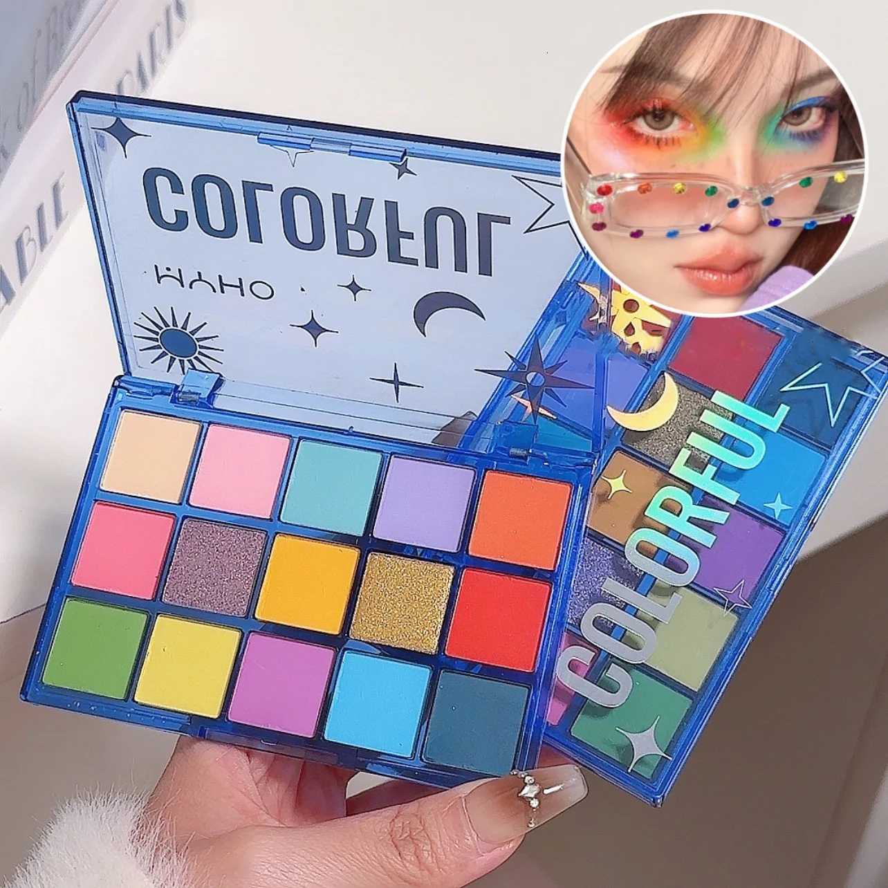 Christmas Rainbow 15 Color Eye Shadow Makeup Plate Performance Stage Makeup Glitter Pearl Matte Eyeshadow Eyes Makeup CosmeticsXJ251027