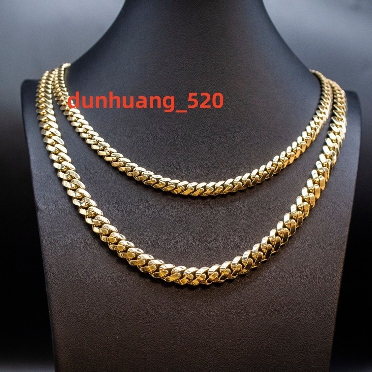 2025 Hot Sale Hip Hop 10k 14k 18k Gold 8mm Cuban Link Chain Iced Out Hip Hop Fine Jewelry Men Necklace