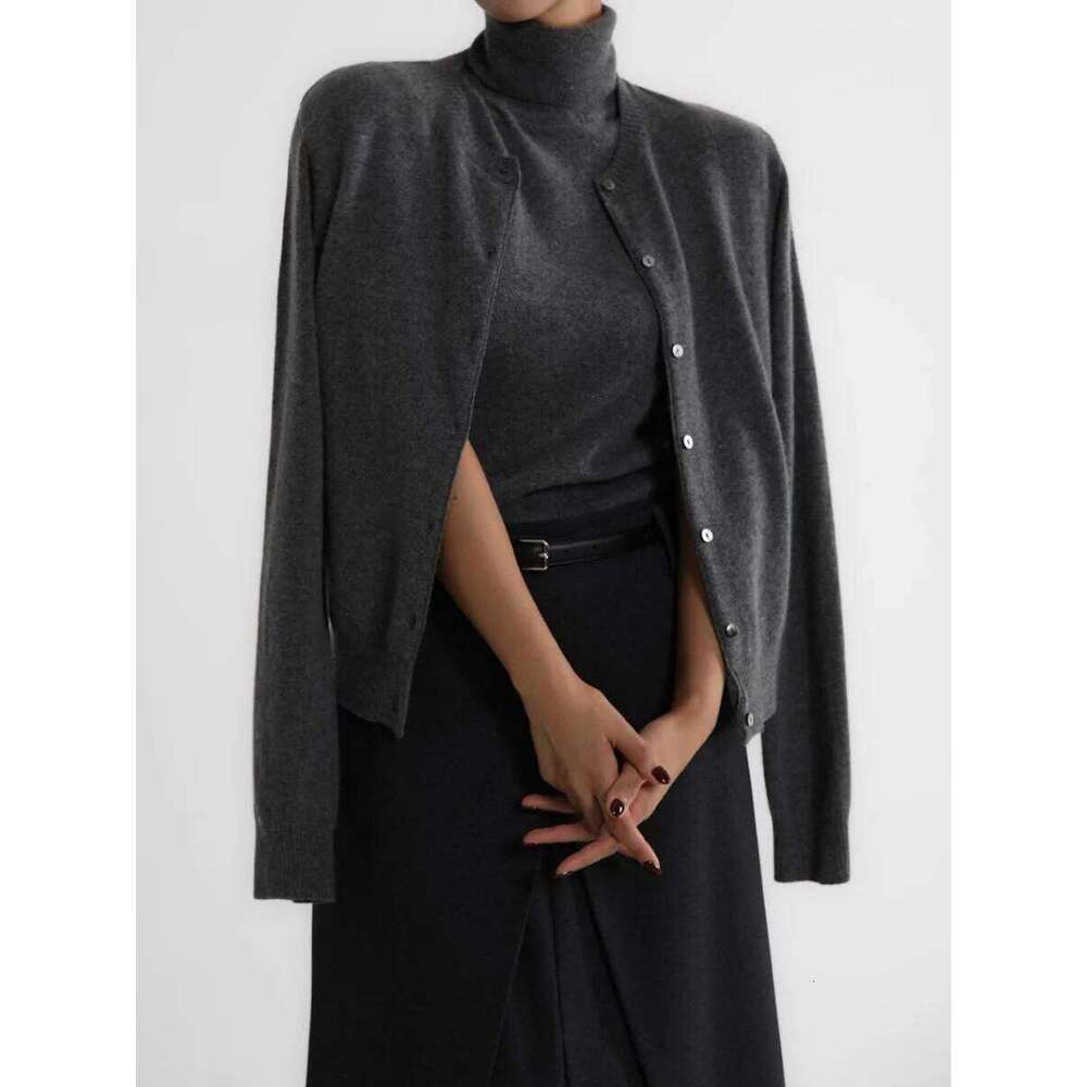 Blubelle Women's New Autumn Turtleneck Sleeveless Tank Top Soft Knit Button Up Cardigan Sweater Fashion Sets Designer Sweater Women Women Sweater