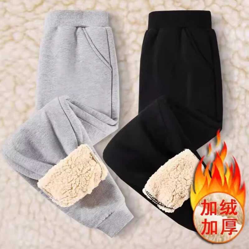 1pcs Autumn Winter Kids Thermal Solid Sports Pants Teenager FleeceLined Casual Trousers Childrens Fleece Pantsskirt 110cm170cmT251027