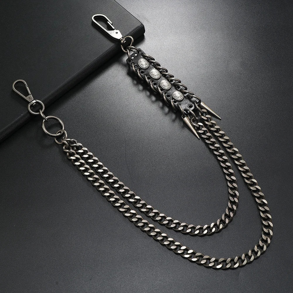 Europe and America s Punk Style Metal pants chain Hip hop Street Dance jeansPendant 251024