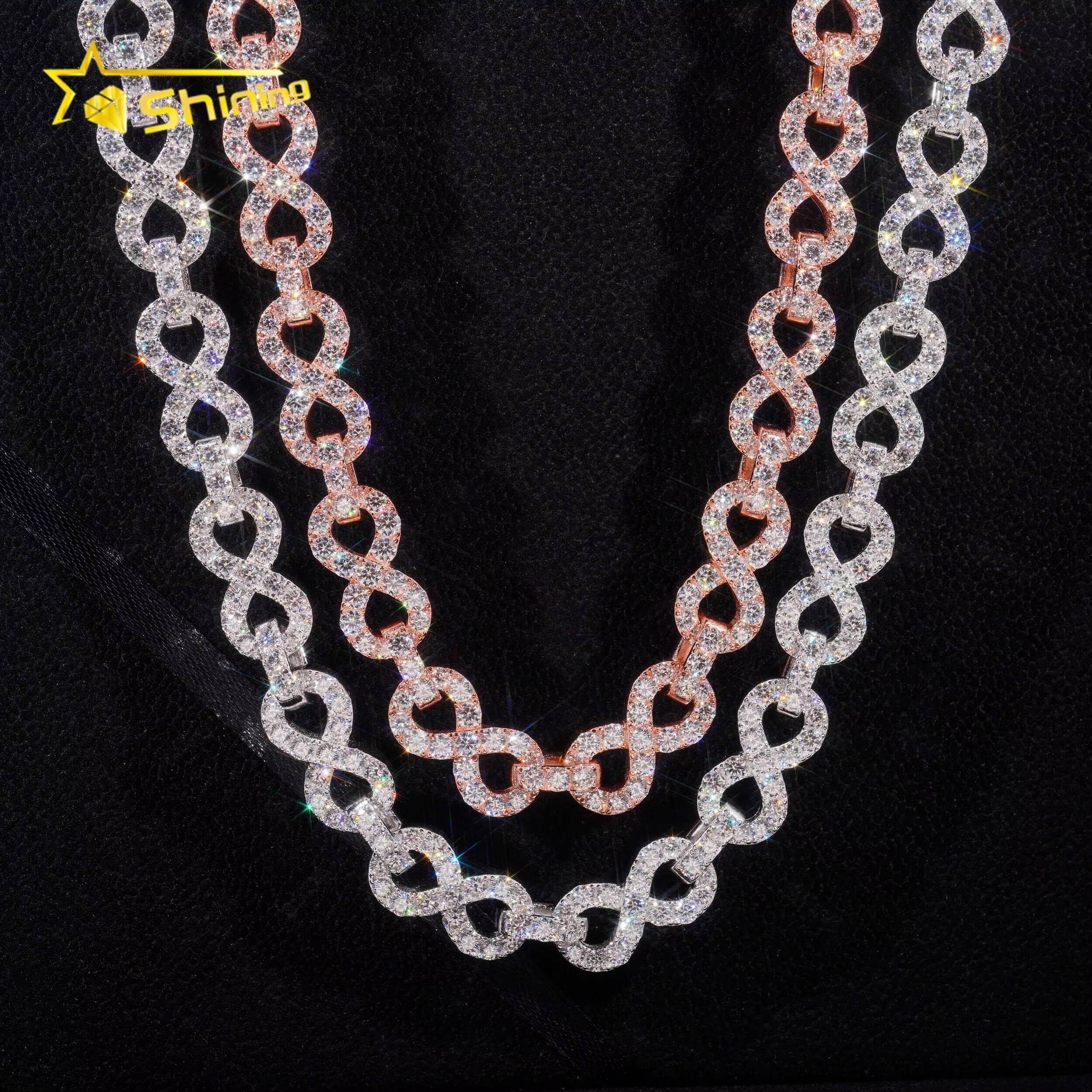 Sterling Silver 925 Fine Jewelry Pass Diamond Vvs Moissanite Hip Hop Iced Out Jewelry Lab Diamond Cuban Link Chain