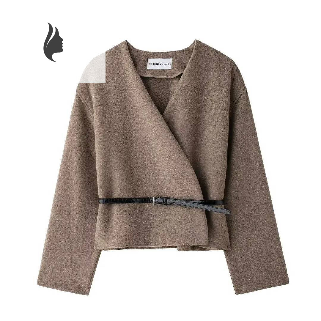 winter jacket women Women's Outerwear 2024 New Fashion With Belt Soft Top Elegant Chic Autumn/Winter Coat