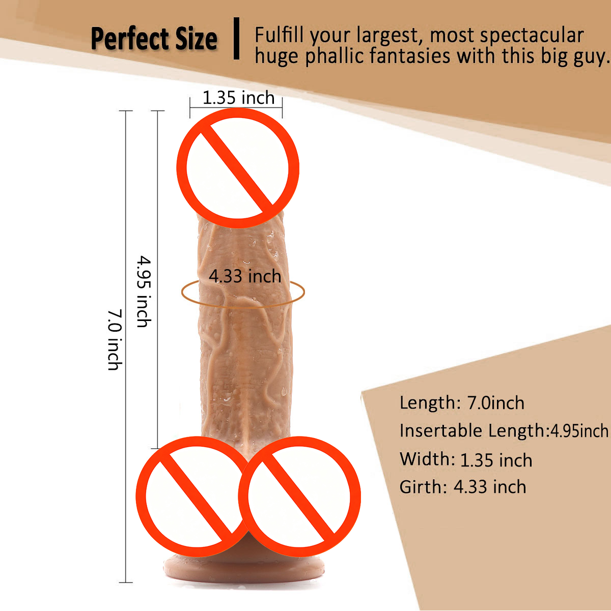 Sturdy Real-Life Silicone Vibrator - Large Size With Secure Suction Base Attachment