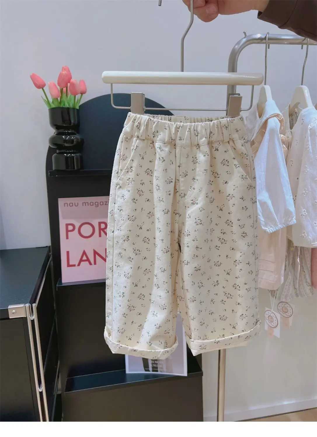 Baby Girls Pants Floral Loose Casual Fashion Straight 2024 Autumn New Pastoral Style Childrens PantsT251027