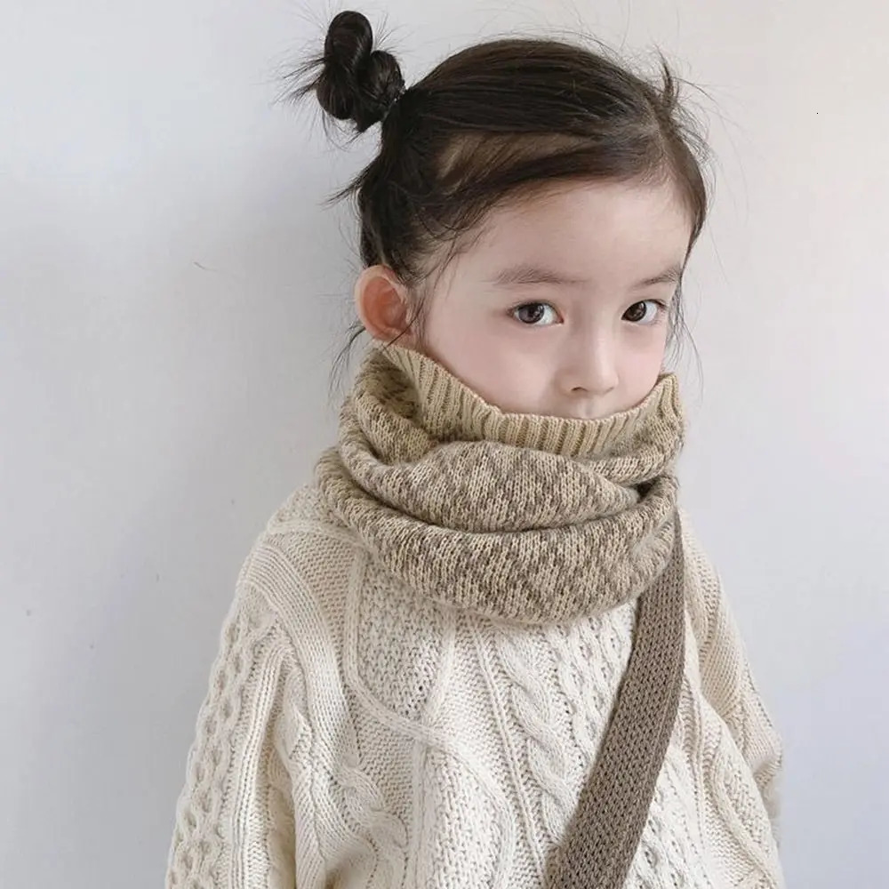 Bib Baby Thermal Neck Warmer Thickened Windproof Coldproof Boys Girls Knitted Scarf Neckerchief Warm Neck Cover Snood Cowl Tube 251027