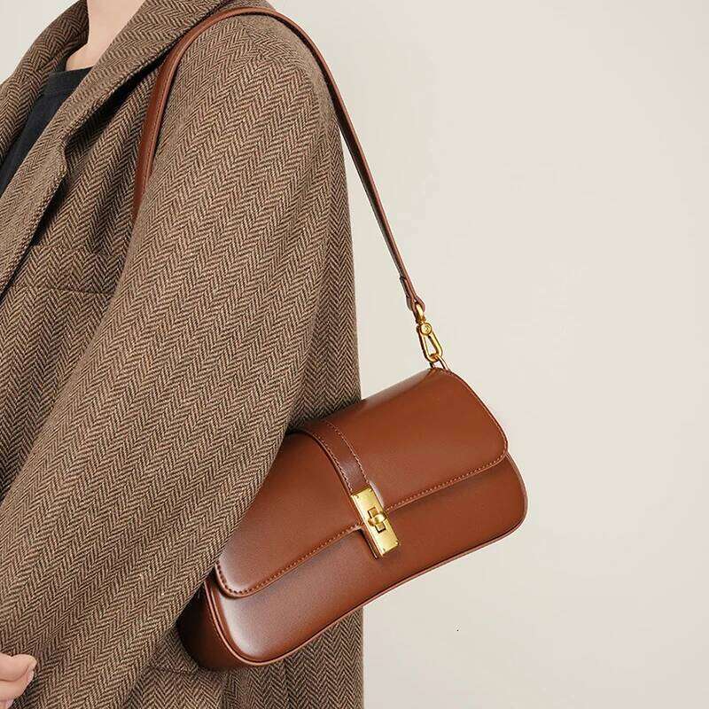 Designer Women Baguette High Quality Genuine Leather Shoulder Bag Fashion Cowhide Women's Crossbody Bags 2517