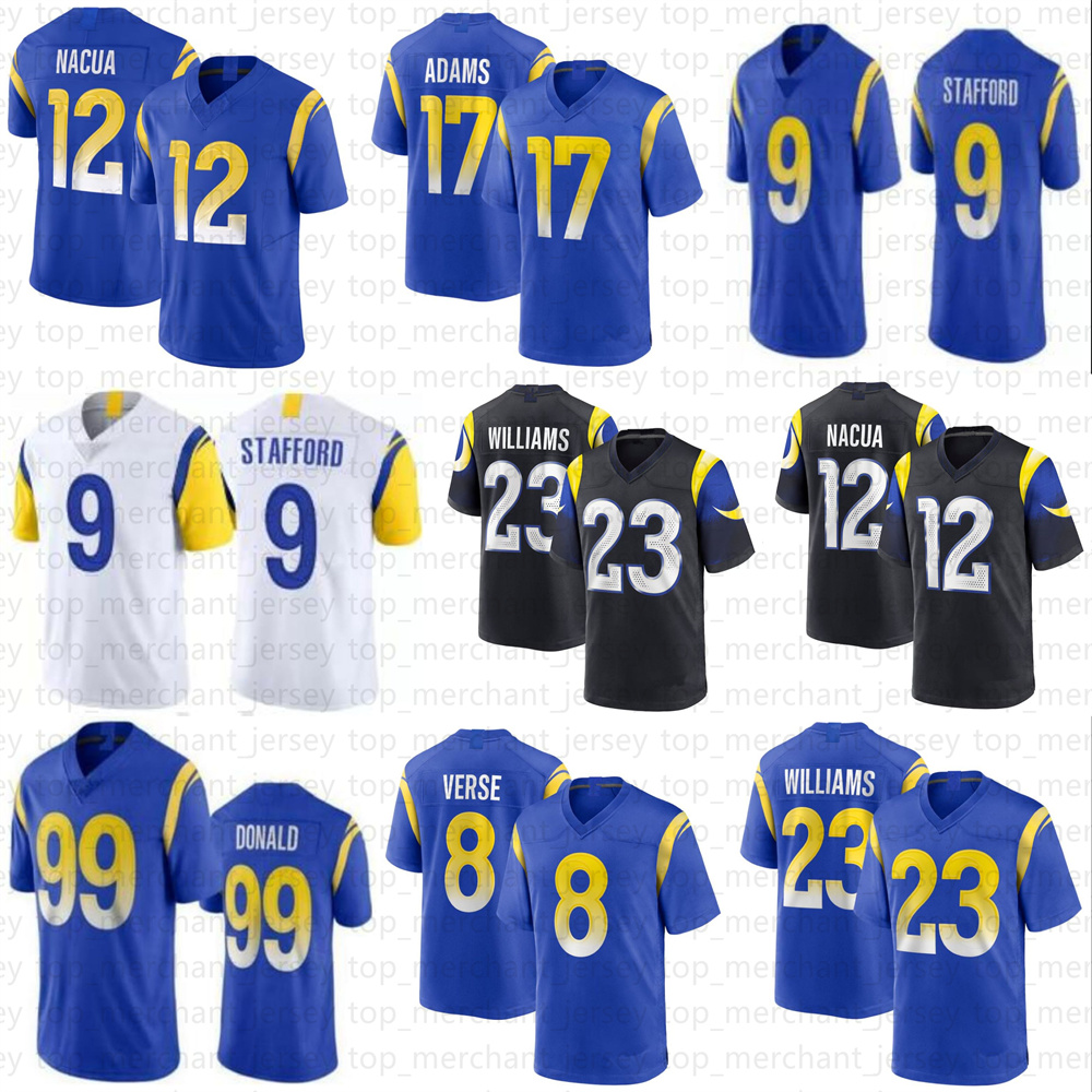 Puka Nacua davante adams Football Jerseys Jared Verse Matthew Stafford Aaron Donald Byron Young Kyren Williams Tre'Davious White Jimmy Garoppolo