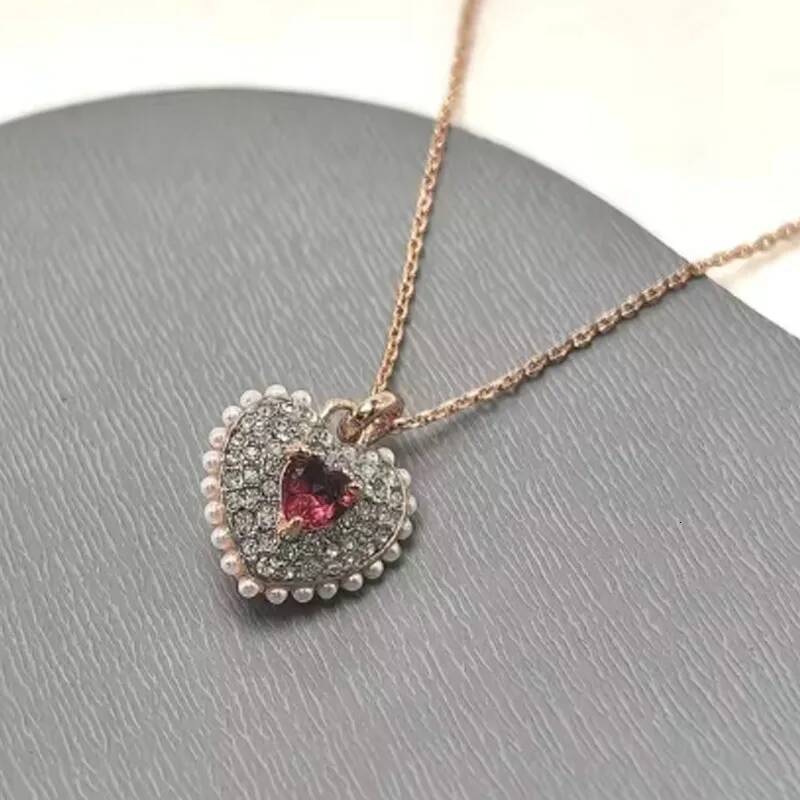 Charms 2025 New Necklace Fine Set for Women Heart Blue Crystal Earrings Bracelet Romantic Gift Jewelry