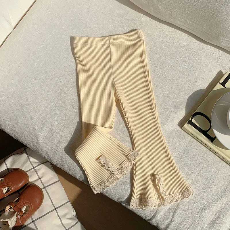 2025 Baby Pants Girls Solid Elasticity Leggings Cotton Trousers Kids Boot Cut Pants Toddler Girls Flares PantT251027
