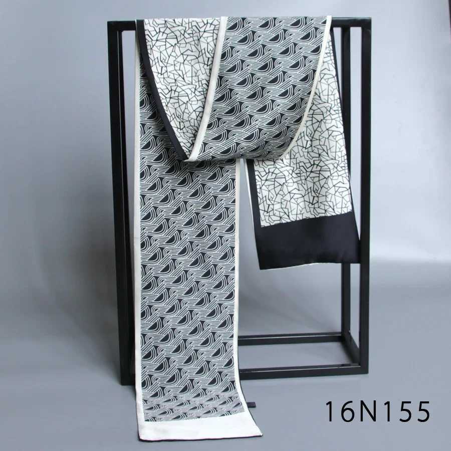 DoubSided Blue Polka Dot Long Neckerchi Men British Vintage Suit Shirt Collar Mouth Napkin Autumn Winter Trendy Thin ScarfW251027