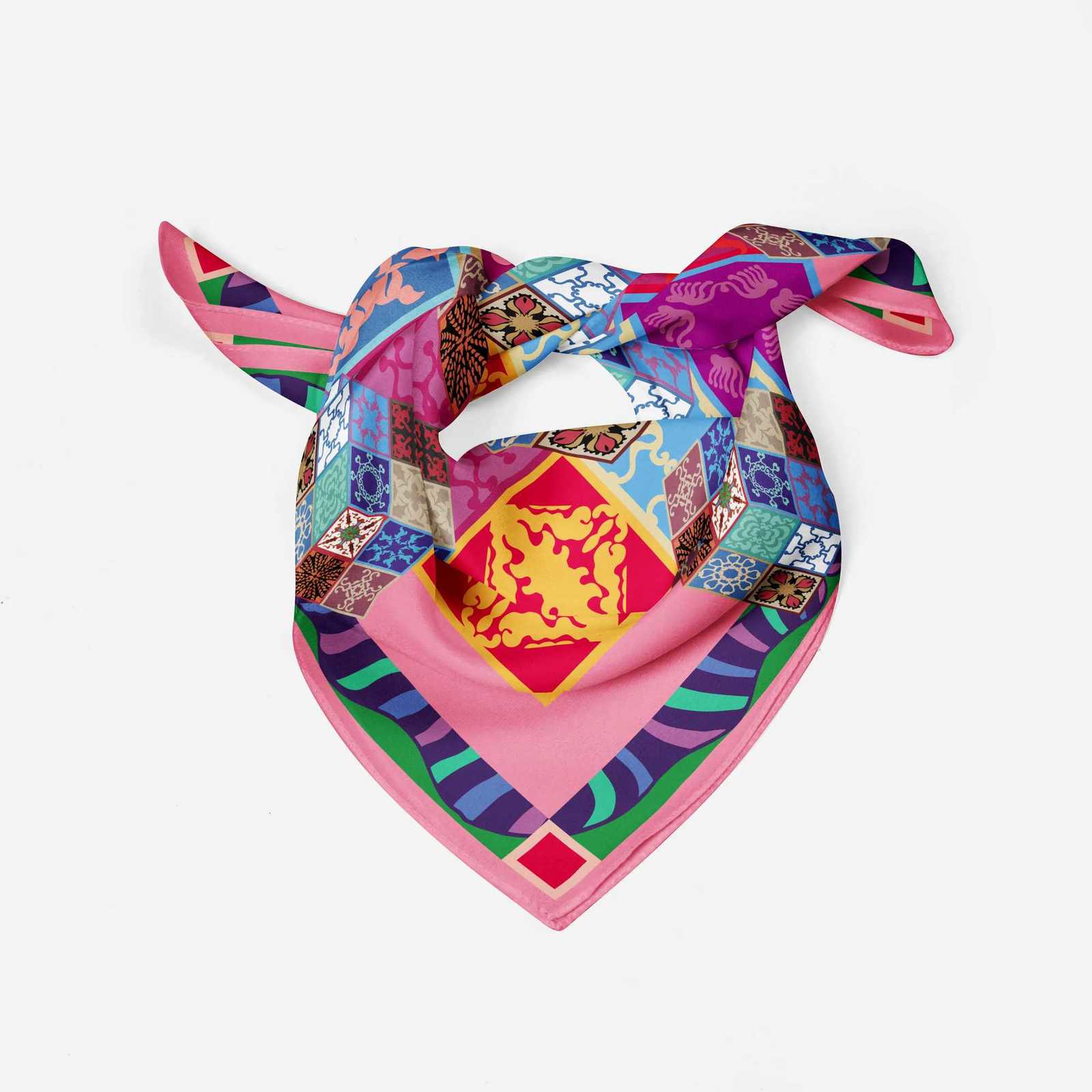 70cm70cm Designer Silk Scarf Wen Shawl Floral Summer And Spring Print Stos Square Band Kerchi Fa Foard muffrW251027