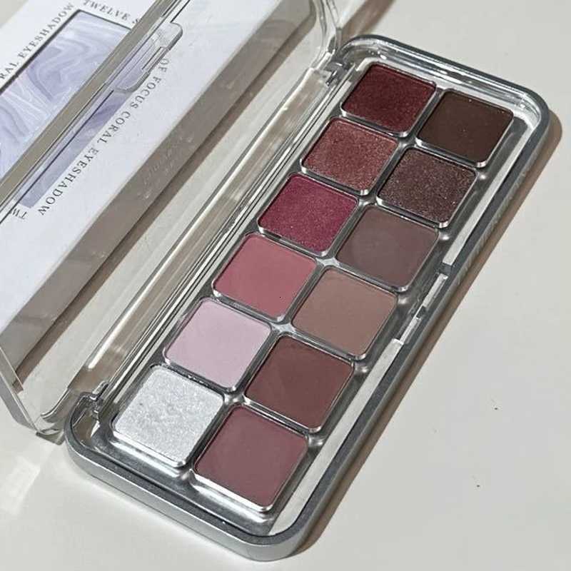 12 Color Eye Shadow Palette Matte Pearl Wine Red Eyeshadow Rose Brown Eyeshadow Glitter Shimmer Longlasting Beginner Eye MakeupXJ251027