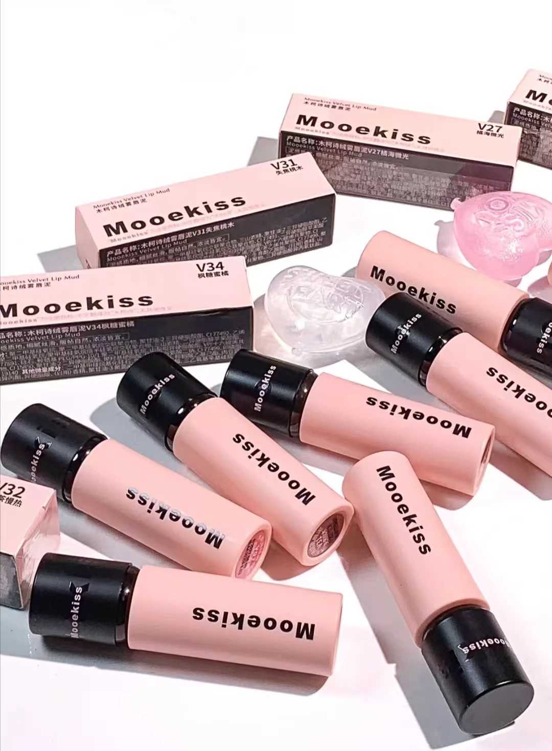 Mooekiss Velvet Lipstick Matte Soft Mist Fog Lipclay Lipmud Longlasting Concealer Nonstick Chestnut Brown Lip Clay Gloss W251027