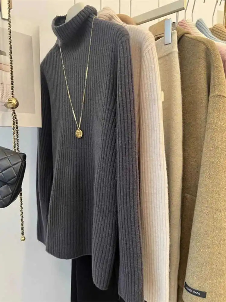 Knitted Sweater Women Pullovers Long Sleeve Turtleneck White Knit Sweater Pullover Women Tops Sweaters Sueters De Mujer Q974 251027