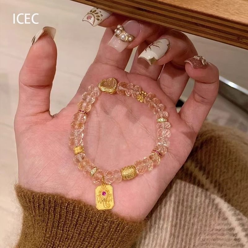 Eight Directions Wealth Vintage Cloth Style Hollow Out Dia Four-Pointed Star Bracelet for Women, Light Thousand Gold Feel Layered Jewelry Z260313