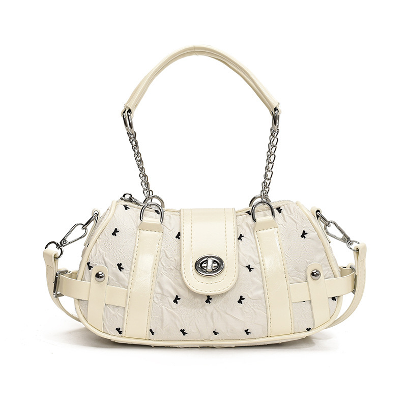 Free shipping designer bag High-end Spliced Chain Handbag New Fashion Motorcycle Shoulder Bag Large Capacity Commuter Crossbody Bag