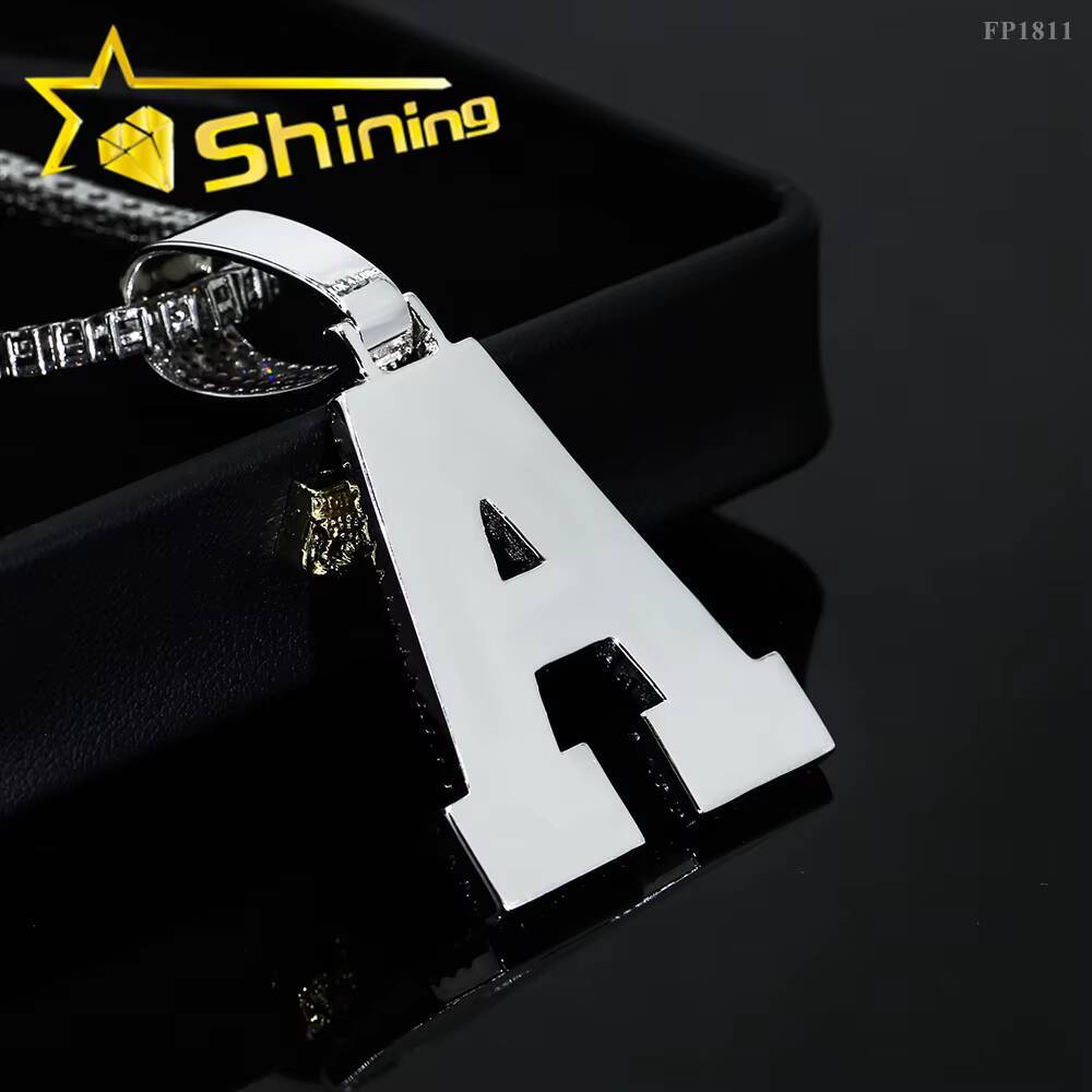 Initial Letter Pendant VVS Moissanite Pendant 925 Silver Gold Plated Iced Out Letter Pendant Hot Sale Hip Hop Jewelry
