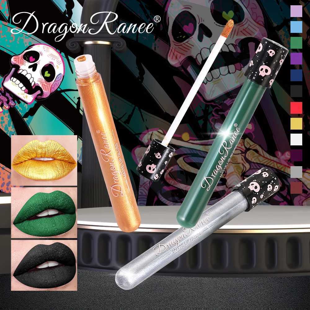 Waterproof Matte Black White Lipstick 2 Color Lasting Pigment Green Purple Liquid Lipstick Christmas Halloween Lip Gloss Makeup W251027