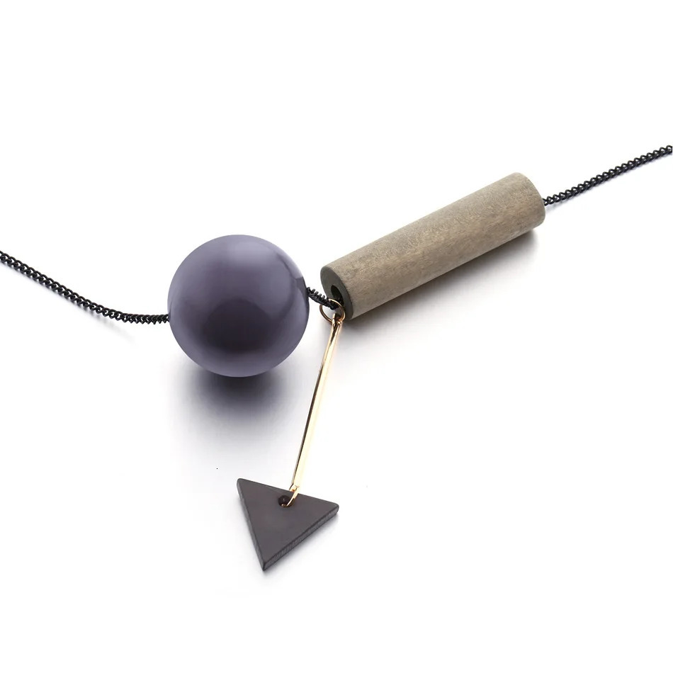 Vintage Geometric Wood Beads Pendants Necklaces for Women Simple Black Chain Necklace Fashion Jewelry for Gifts Party 251020