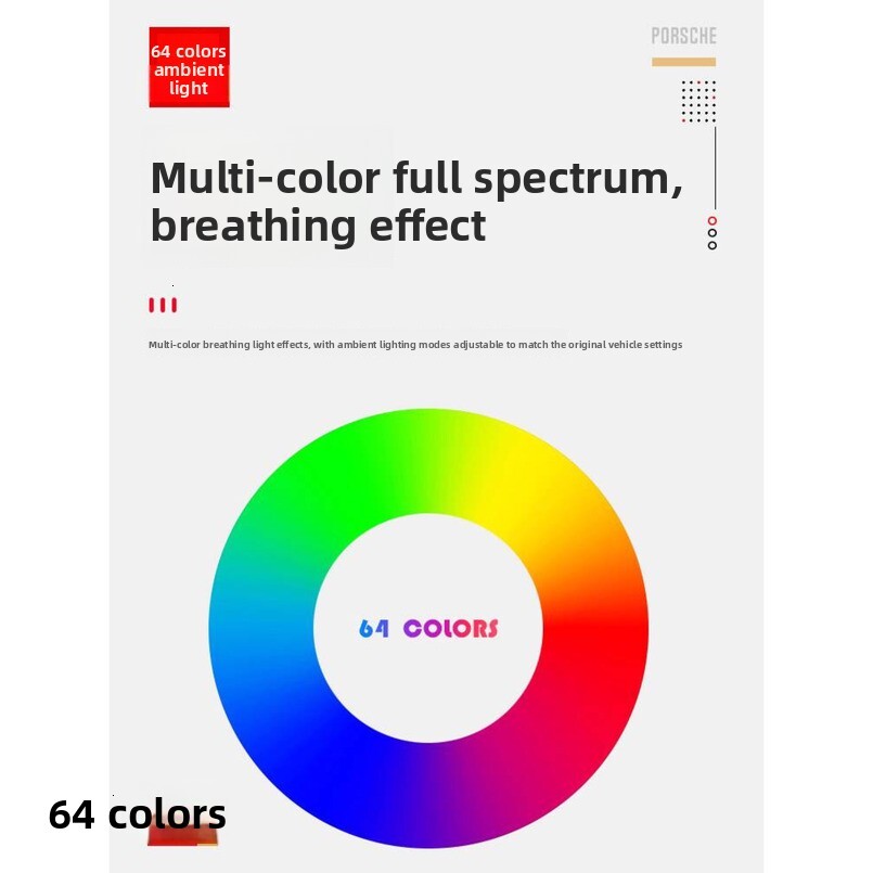 Porsche Cayenne an Panamera Taycan 718 Ambient 64 Colors Special Car Interior Atmosphere Light