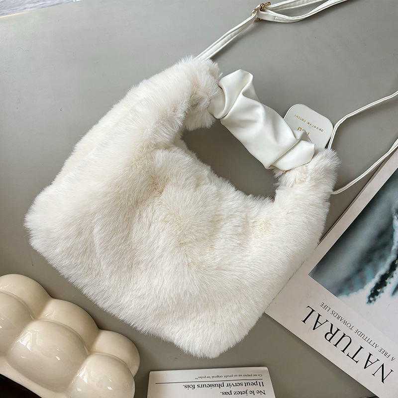 High-Quality Textured Plush Wrinkled Handbag Autumn Winter Simple Fashionable Stylish Crossbody Versatile Shoulder Bag