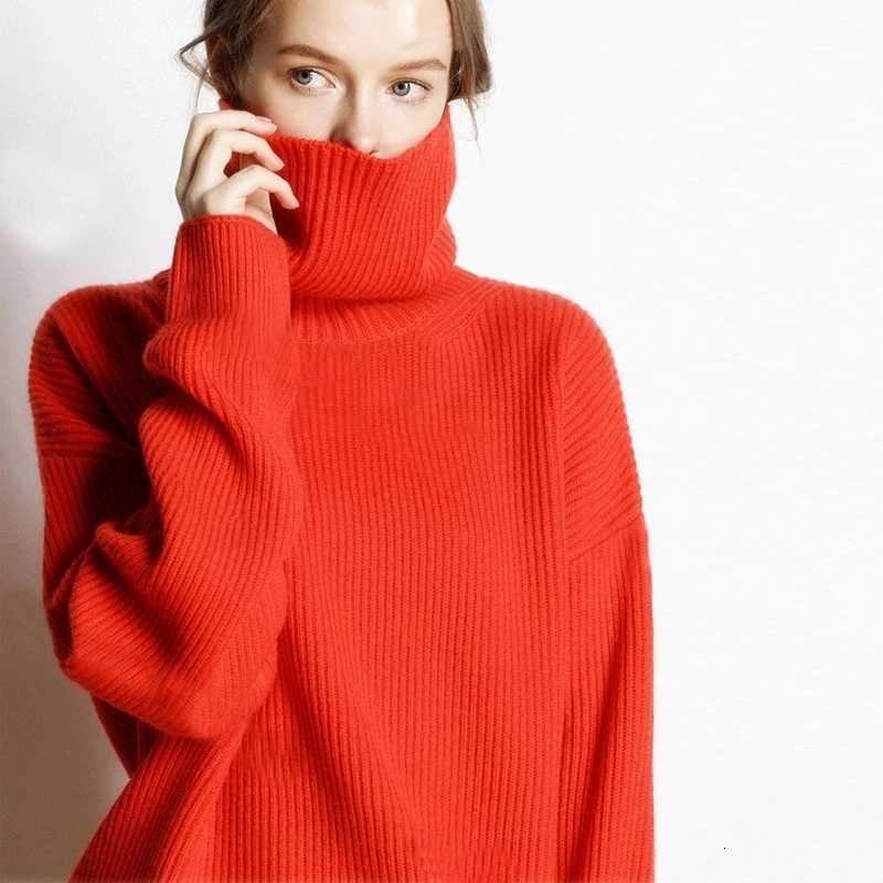 DY Wool Womens Sweater Autumn Winter Warm Turtlenecks Casual Loose Oversized Lady Sweaters Knitted Pullover Top Pull FemmeT251027