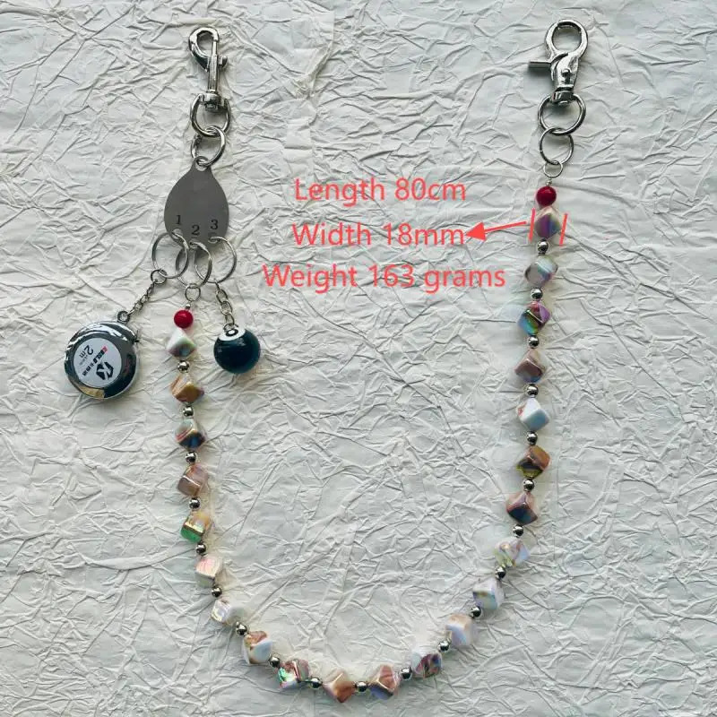 Original Punk Style Jeans Trouser Chain TwoColor Wide Square Beads Unique Niche Unisex Wear Accessories Waist Pendant 251023