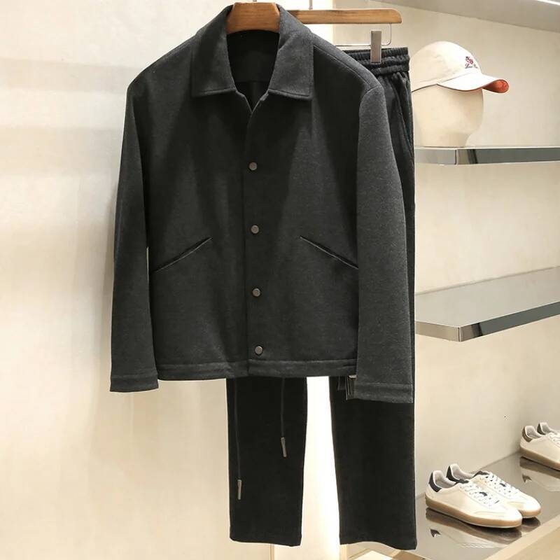 Simple And Fashionable Knitted Wool Blend Old Money Style Single-Button Sport Casual Suit Jacket For Men