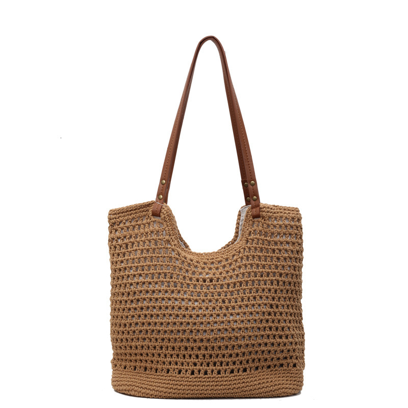 Free shipping designer bag Casual Large Capacity Single Shoulder Cotton Woven Bag for Women New Mesh Tote Bag Beach Vacation Beach Bag