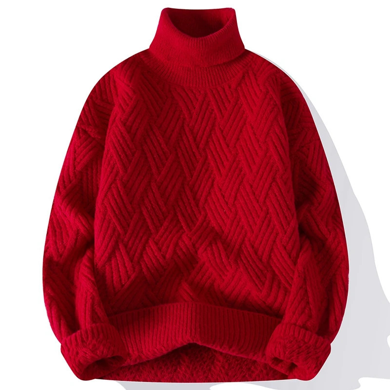 Turtleneck Sweater Men Loose Knitted Pullovers Mens Autumn Winter Warm Knitting Sweaters Streetwear Casual Pullover Man Knitwear 251016