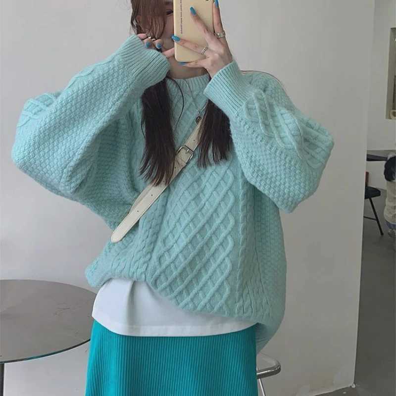 Autumn Winter New Fashion Long Sleeve Round Neck Solid Sweaters Pullovers Womens Clothing Casual Allmatch Knitting Korean TopT251027