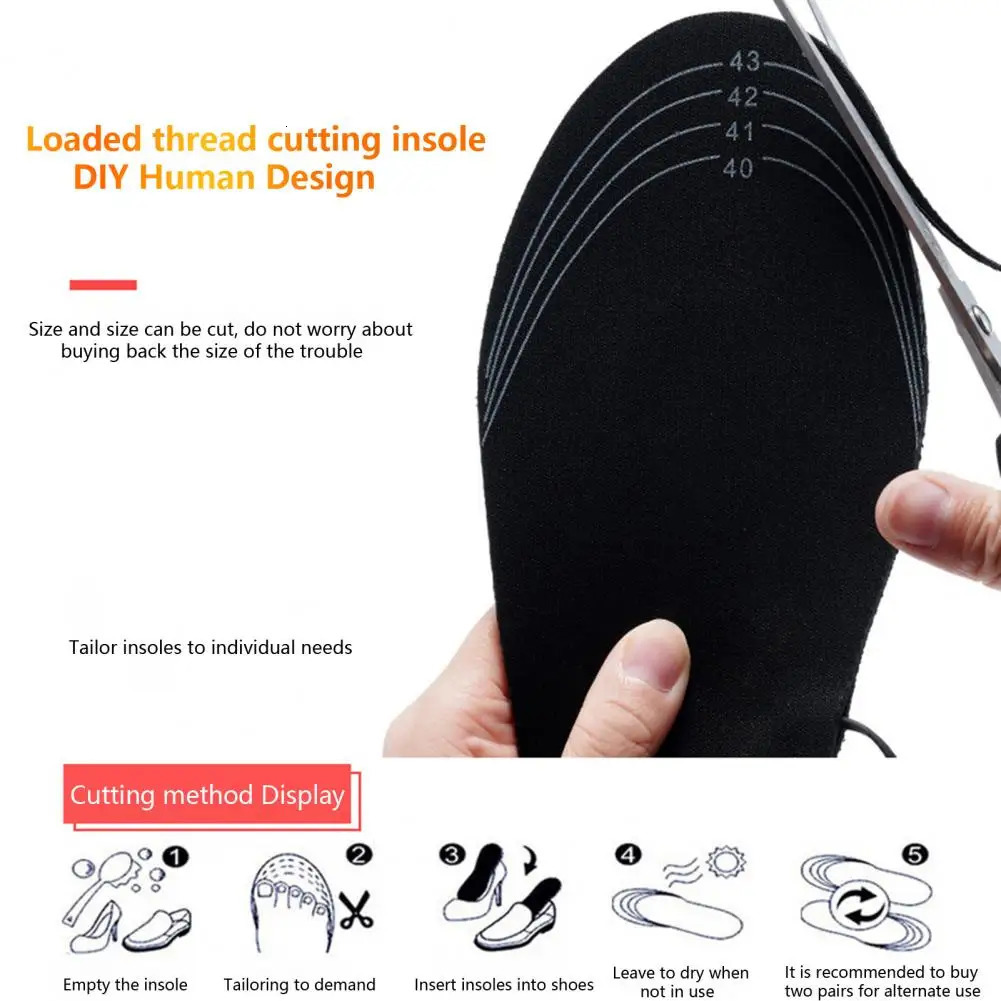 1 Pair Outdoor Winter Electric Heated Insoles Temperature Control Cuttable Reusable USB Heating Insoles Foot Warmer for Adults251020
