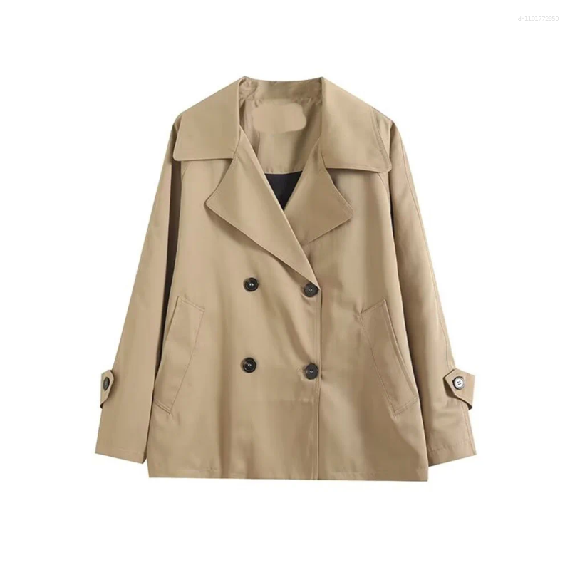 Women's Jackets Autumn Fashion Classic British Style Short Edition Double Breasted Windbreaker Coat