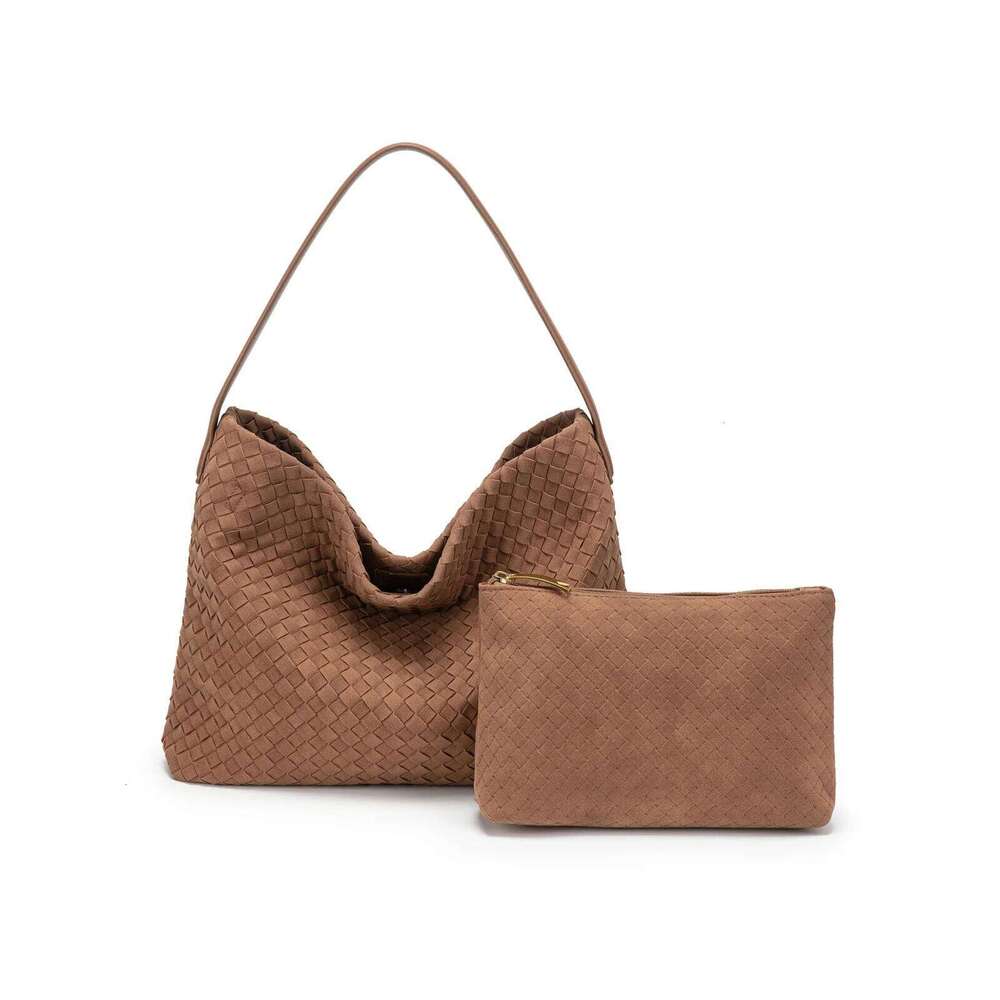 Women's Bags Trend 2025 Designer Bucket Bag Woven Suede Handbags And Purses Female Shoulder Bag
