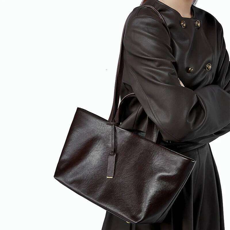 Designer Luxury Retro Women S Genuine Leather Handbag Large Capacity Fashion Tote Shoulder Girls Armpit Crossbody Bag For Ladies