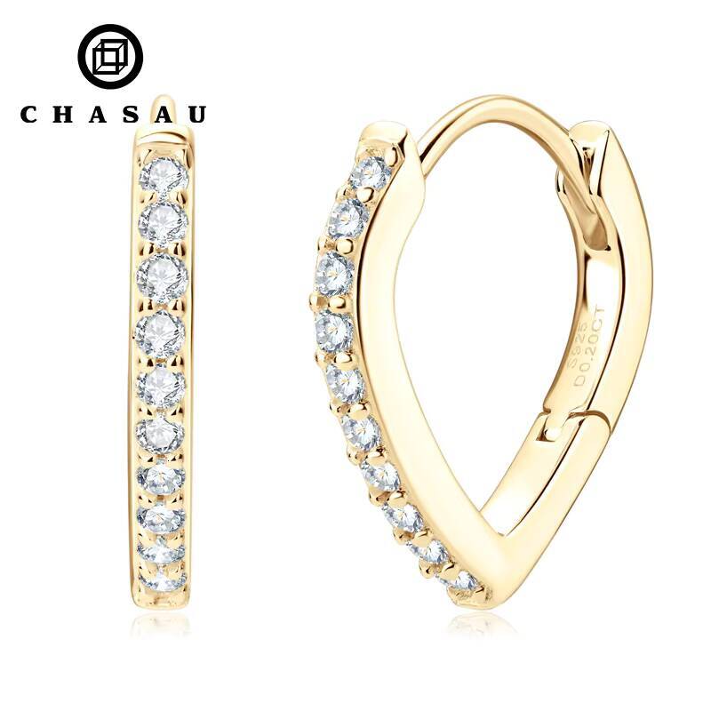 Fashion Round 17mm Moissanite Hoop Earrings for Women 925 Sterling Silver Hoop Earrings Simple Jewelry