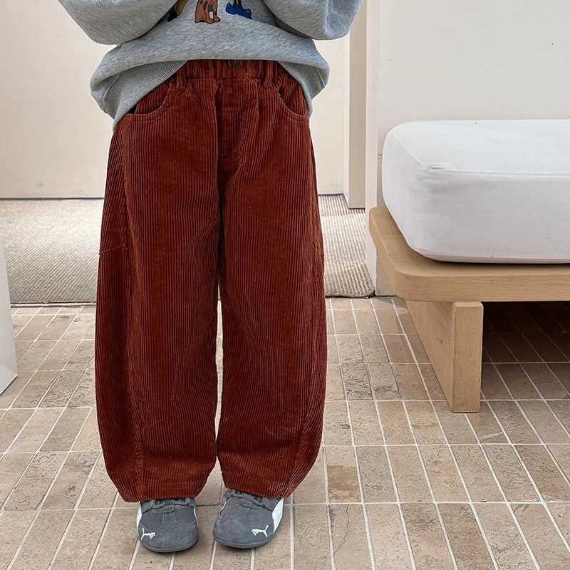 2025 Autumn New Fashion Kids Loose Casual Pants for Boys and Girls Korean Style Delicate Trousers Boutique Clothing Simple StyleT251027