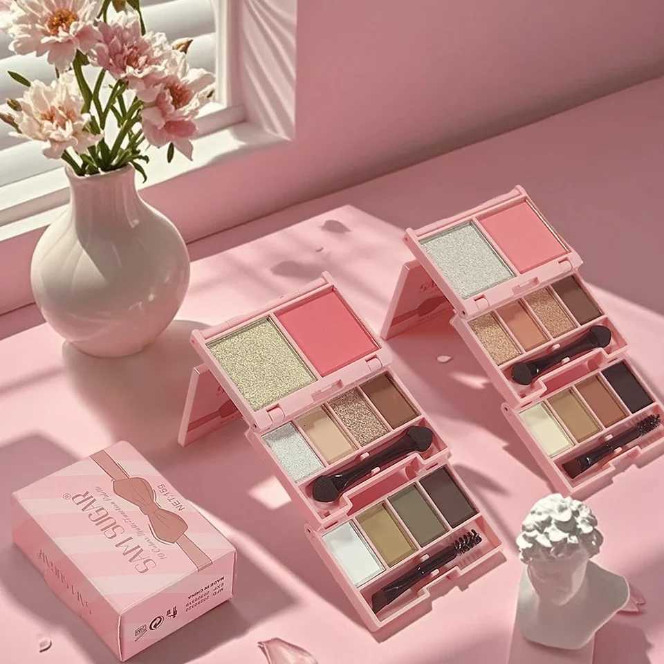 Rich Color Eyeshadow Highlighter Blush Contour Palette Waterproof Long Lasting Portable Mini Three Fold Makeup TrayXJ251027