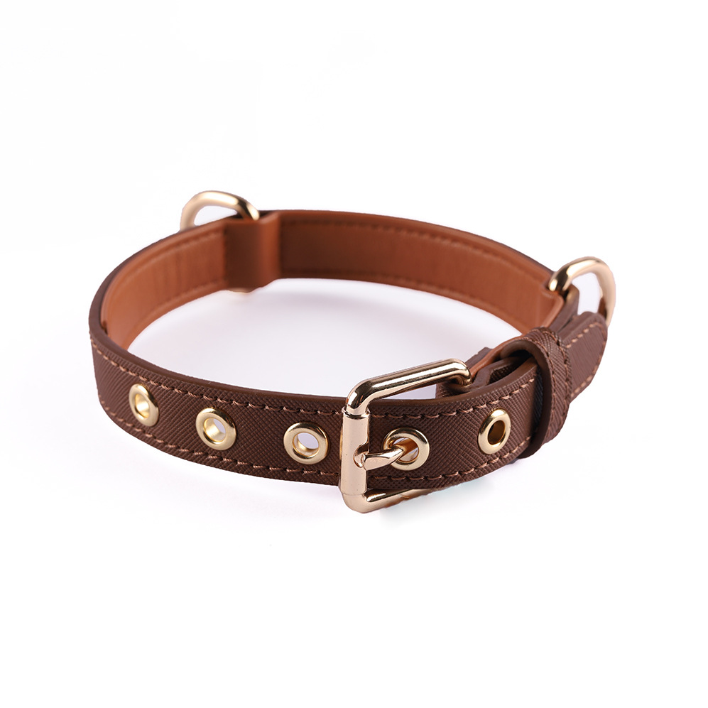 Dog Collars Comfortable top grain leather Layer for small Medium Large Canines Design Smooth alloy buckle durable