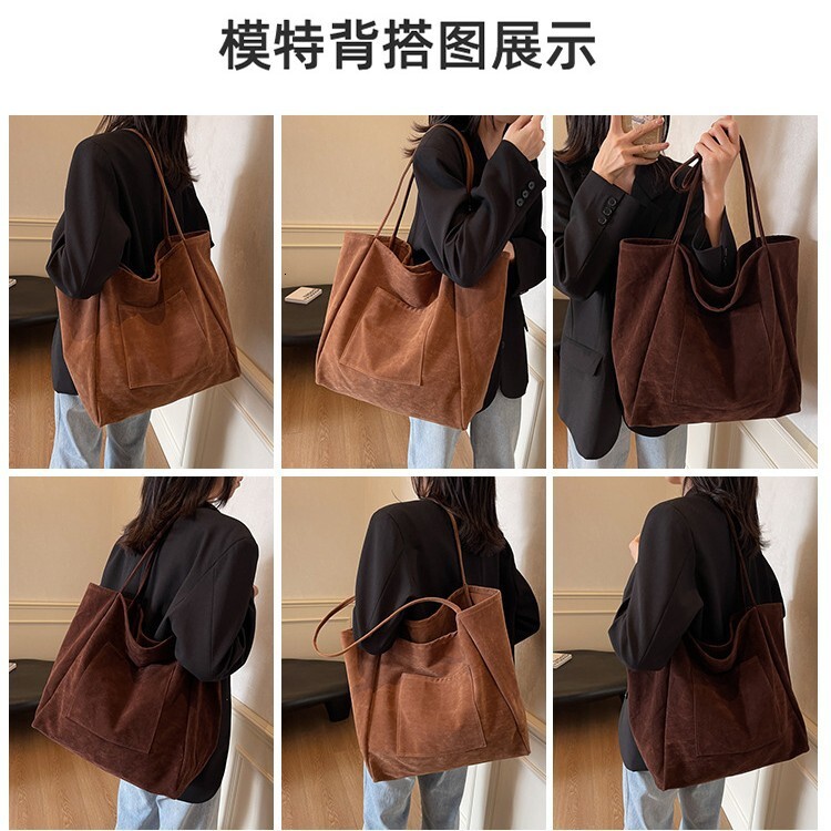 Free shipping designer bag New Autumn and Winter Korean Style Casual Lazy Suede Large Capacity Commuter Tote Bag Shoulder Bag