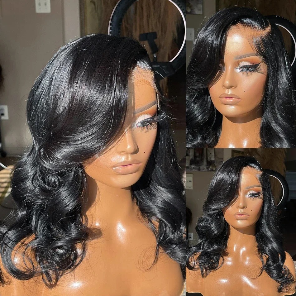 Bob Wig Human Hair Brazilian Looe Body Wave Wigs For Black Women 13x6 Hd Lace Frontal Wig Pre Plucked 13x4 Black Lace Front Wig