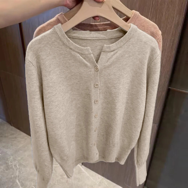 Fashion Womens Thin Fleece Knit Loose Short Cashmere Sweater Round Neck Warm Korean Sle Casual Female Top Cloting 251027