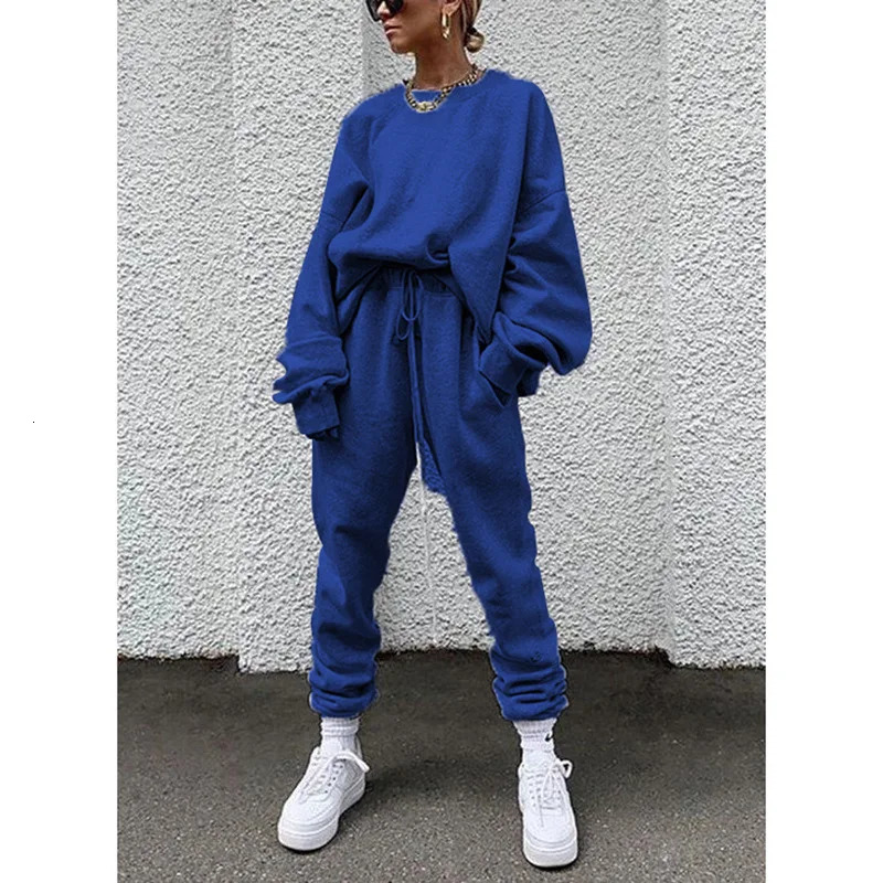 Oversized Womens Two Piece Set Hoodie Set Women Sport Suit Sweatshirt Autumn Winter Sportswear Running Sets 251027
